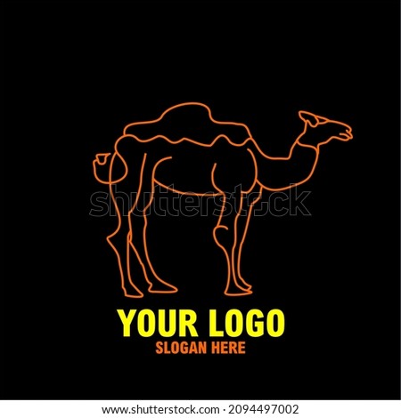 
Logo with camel animal concept - vector