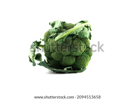 Fresh broccoli isolated on white background. Fresh raw green broccoli florets isolated on white background Royalty-Free Stock Photo #2094513658