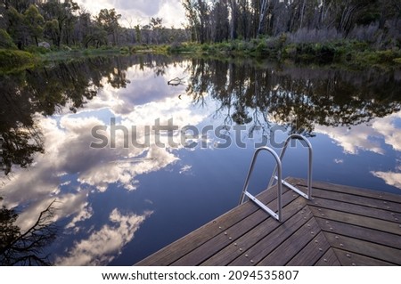 platypus pool reflections of clouds