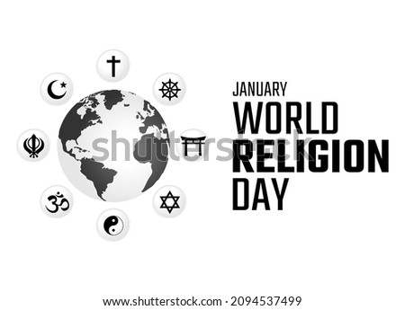 vector graphic of world religion day good for world religion day celebration. flat design. flyer design.flat illustration.	 Royalty-Free Stock Photo #2094537499