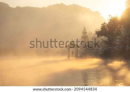 Ban Rak Thai the village is surrounded by mountain in Mae Hong Son, Thailand. Royalty-Free Stock Photo #2094544834