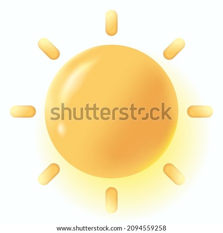 sun isolated 3d icon vector illustration