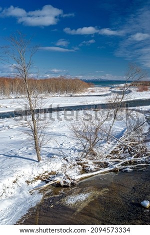 This is a winter scenery of Chubetsu river in Shibetsu town in Hokkaido prefecture, Japan.
Hokkaido is well known as a tourist destination in this country.