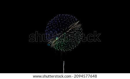 Colorful Japan Fireworks in Black Night