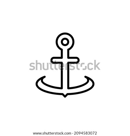 Anchor, Port Line Icon, Vector, Illustration, Logo Template. Suitable For Many Purposes.