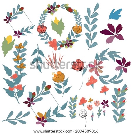 flowers pattern.Seamless Floral pattern vector illustration. on a white background.print for fabric, posters, shirts, cards, invitations, stickers, banners.