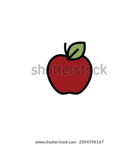 Vector illustration red apple isolated on white