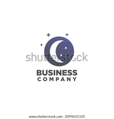 moon and start logo design, hotel and traveling logo concept, astronaut logo design