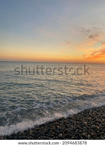 Wonderful sunset on the Black Sea in Sochi