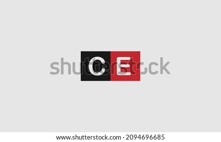 Initial letter CE uppercase modern logo design template elements. Vector