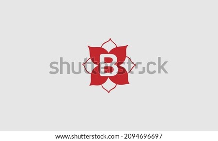 The letter B icon design inside a flower