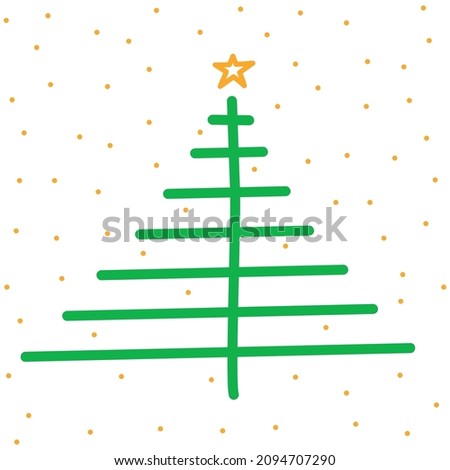 Hand drawn fir tree vector. Christmas tree icon.