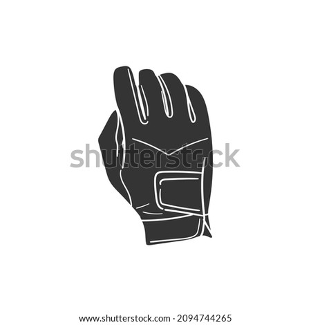 Golf Glove Icon Silhouette Illustration. Fingers Golfer Leather Vector Graphic Pictogram Symbol Clip Art. Doodle Sketch Black Sign.