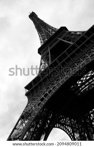 Low Angle of the Eiffel Tower