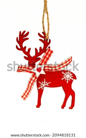 Vintage wooden Christmas tree toy deer
