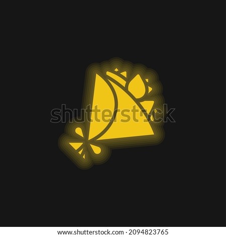 Bouquet yellow glowing neon icon