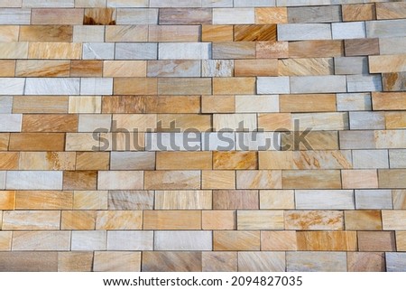 Close up of stone texture tile wall.