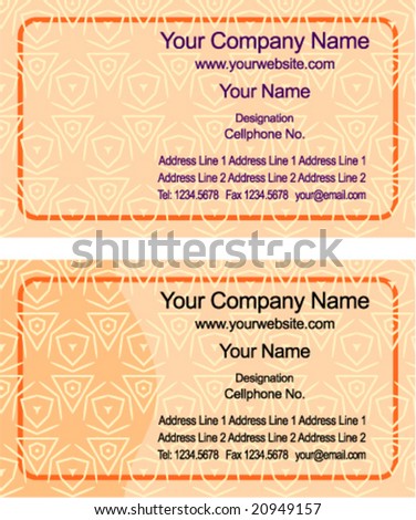 Two templates for business cards with places for logotypes, with original decorative background frame corporate blank element
