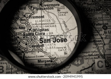 San Jose USA travel map background