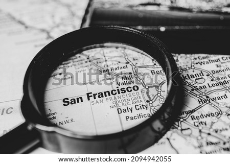 San Francisco USA travel map background
