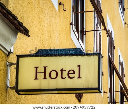 antique hotel sign in germany photo