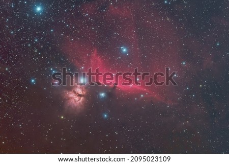 Horsehead Nebula in Orion in the night sky
