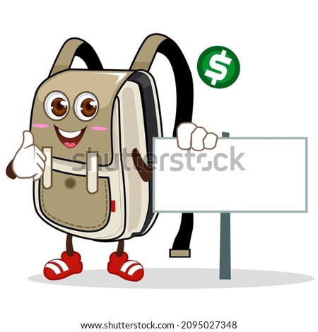 bag mascot cartoon in vector