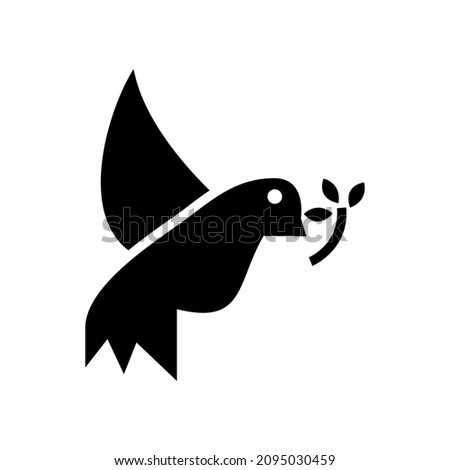 dove icon or logo isolated sign symbol vector illustration - high quality black style vector icons
