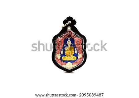 Thai buddha amulet pendant isolated on white background
