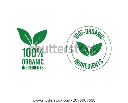 100% organic ingredients icon vector illustration Royalty-Free Stock Photo #2095089610