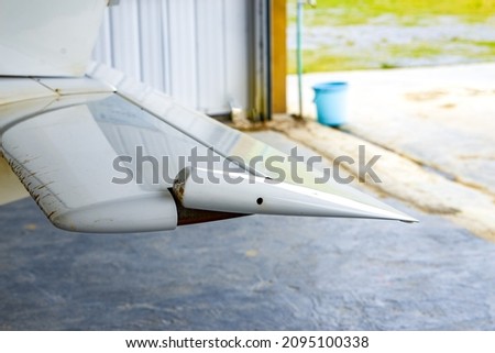 Close-up of part of the fuselage of a small aircraft Royalty-Free Stock Photo #2095100338