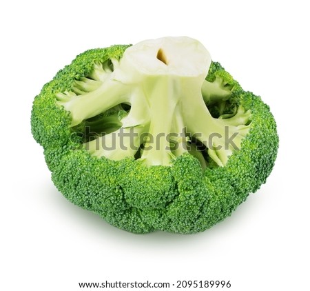 Fresh green broccoli isolated on a white background. Clip art image for package design.