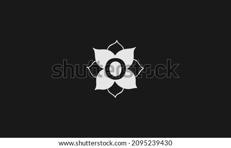 The letter O icon design inside a flower