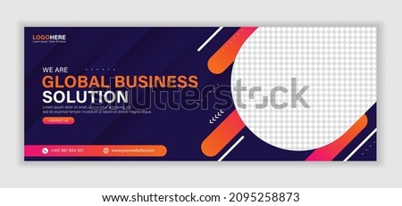 Abstract corporate business digital agency for social media facebook cover banner template