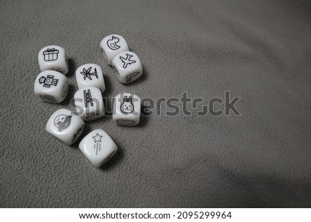 many dice on the gray background design for 
chance and destiny concept