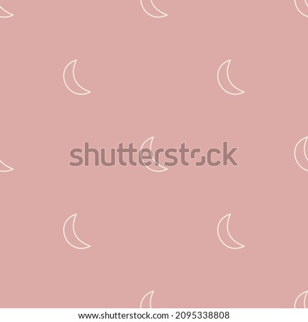 Seamless vector Moon pattern. Magic pink space background for fabric, textile, wrapping, web, cover etc.	