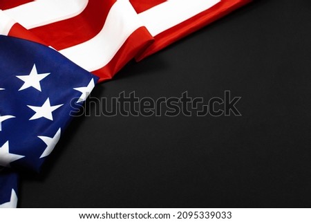 United States flag on black background photo