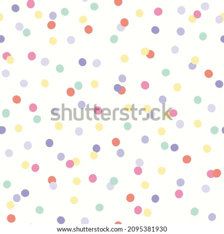 Colorful festive confetti vector pattern, seamless repeat design. Trendy minimal style. Great for fabrics, greeting cards, wallpapers, gift wrapping paper, social media, web page , surfaces etc.
