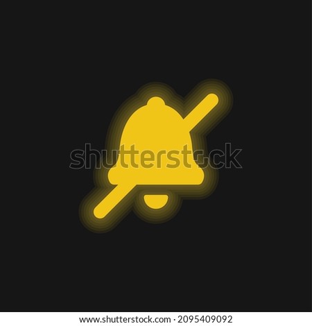 Alarm Off yellow glowing neon icon