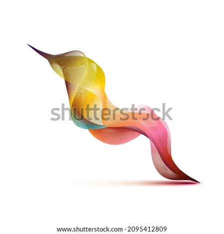 Abstract wave shape - colorful  vector dynamic color shape on white background