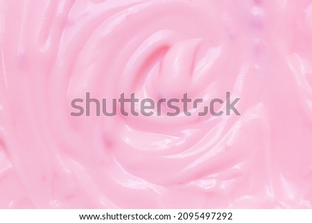 Texture, yoghurt, macro,close up pink creamy homemade blueberries or strawberries yogurt texture background