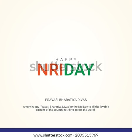 Pravasi Bharatiya Diwas, NRI day, Typography idea design for banner, poster, vector art Royalty-Free Stock Photo #2095513969