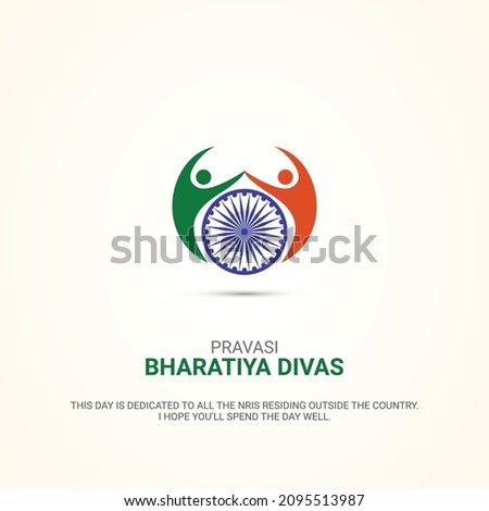 Pravasi Bharatiya Divas, Happy Non-Resident Indian Day, design for banner, poster, vector art. Royalty-Free Stock Photo #2095513987