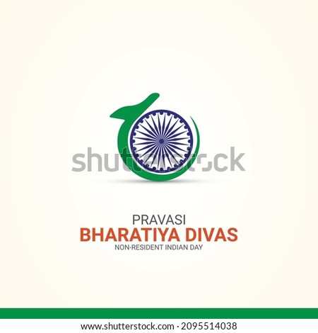 
Pravasi Bharatiya Diwas, NRI day, plane with indian national symbol, design for banner, poster, vector art. Royalty-Free Stock Photo #2095514038