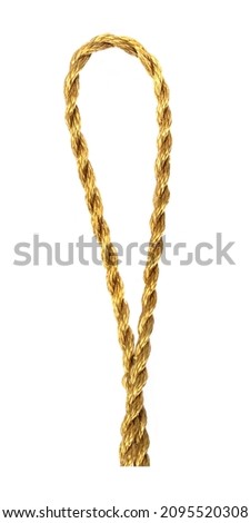 Golden silk lace isolated on a white background