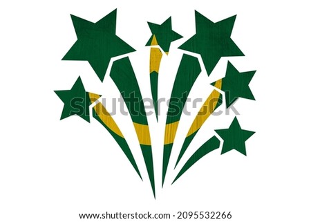 World countries. Fireworks in colors of national flag on white background. Mauritania