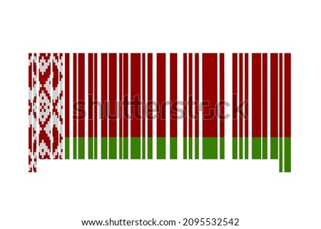 World countries. Bar code decorative on white background. Made in Belarus