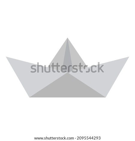 paper boat flat clipart vector illustration