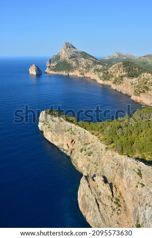 View of Cape Formentor in Majorca, Balearic Islands, Spain Royalty-Free Stock Photo #2095573630