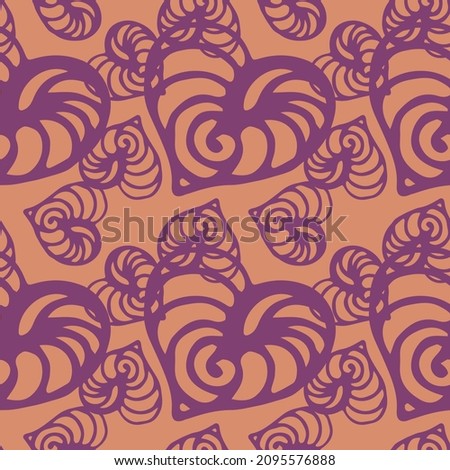 Abstract seamless pattern with hearts. Available in pink, purple and white. Design for fabric, dress, bedding, wrapping paper.